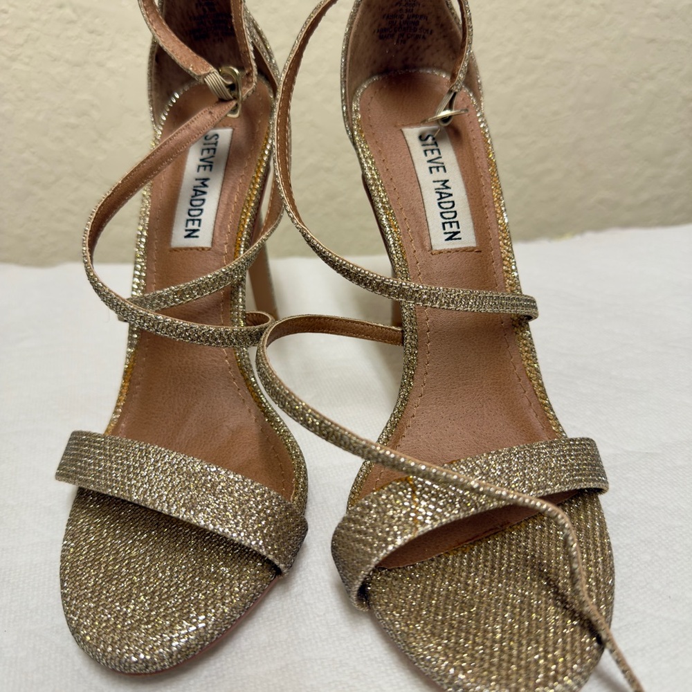 Steve Madden Glittering Gold Strappy Heels